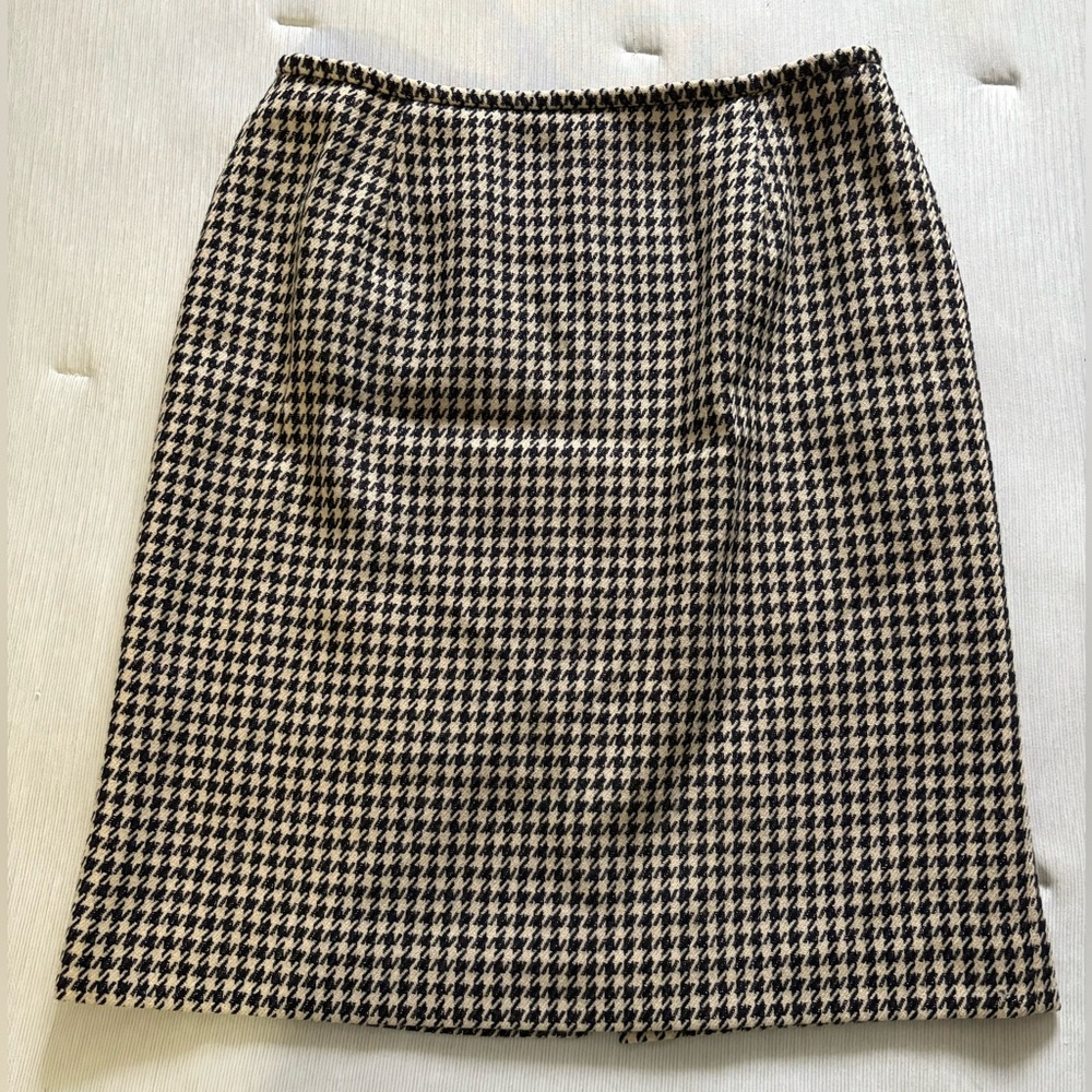 Jones New York Black and White Houndstooth Pencil Skirt